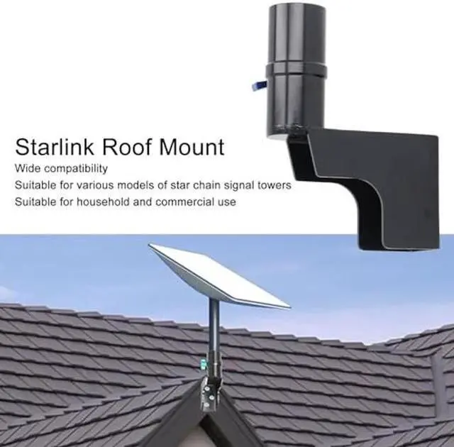 Alt view image 2 of 5 - Short Wall Mount, Roof Mount, Star Link Pole Mount, Mounting Kit, Mounting Bracket for Internet Kit Satellite with 10xAccessories (Black)