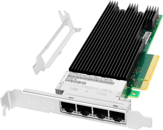Main image of Vogzone 10Gb PCI-E NIC Network Card for Intel X710-T4,100MbE/1GbE/10GbE Copper Quad RJ45 Ports, with Intel XL710BM1 Chip,10GbE PCI Express 3.0 X8 Ethernet Adapter Support Windows/Linux/VMware