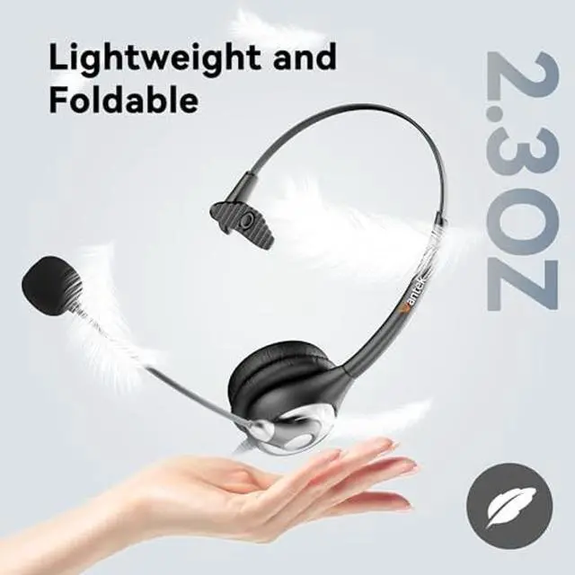 Alt view image 3 of 5 - USB C Headset,Type C Headset with Microphone for PC Laptop, 3.5MM On-Ear Wired Computer Headsets with Noise-Cancelling Microphone in-line Control for Work/Office/Call Center