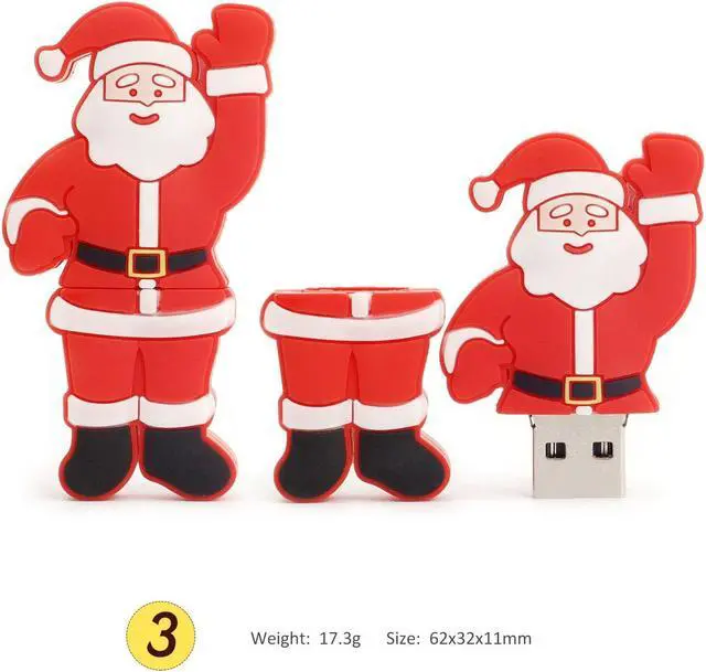 Alt view image 4 of 5 - Cute USB Flash Drive Memory Stick Santa Claus USB Stick Christmas Tree Thumb Drive Elk Pendrive U Drive Gift Set (Pack of 5 16GB)