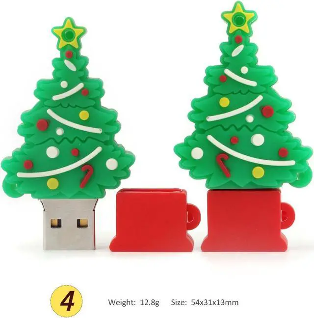 Alt view image 5 of 5 - Cute USB Flash Drive Memory Stick Santa Claus USB Stick Christmas Tree Thumb Drive Elk Pendrive U Drive Gift Set (Pack of 5 16GB)