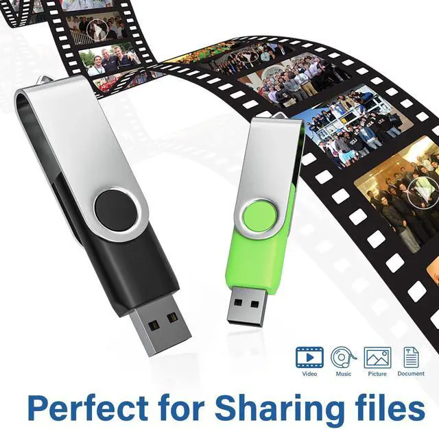 Alt view image 3 of 5 - Wooolken 10Pack 8GB USB 2.0 Flash Drive with Keychains,Swivel USB Thumb Drives Memory Stick USB Drive for PC Laptop Computer (Black)