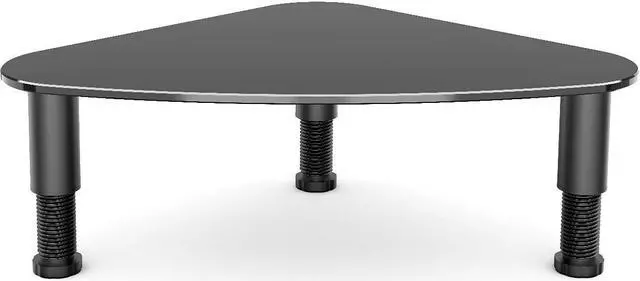 Main image of Tempered Glass Computer Monitor Riser/Triangle Save Space Desktop Corner Stand for Computer Monitor & Laptop Black HD01B-003