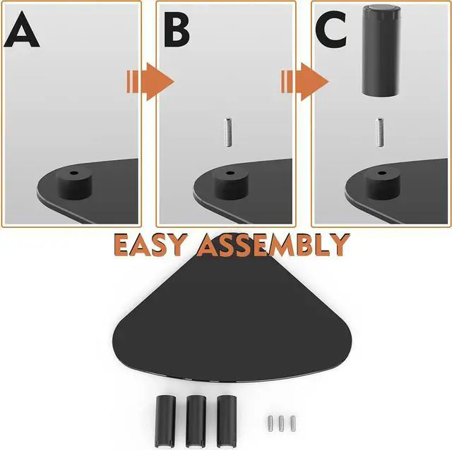 Alt view image 5 of 5 - Tempered Glass Computer Monitor Riser/Triangle Save Space Desktop Corner Stand for Computer Monitor & Laptop Black HD01B-003