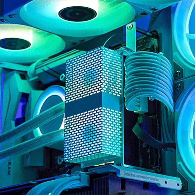 Alt view image 3 of 5 - XROLAND Cooling Fan Memory Active Heatsink Cooling Solution for DDR DDR2 DDR3 DDR4 DDR5 Cooler RAM Enhances Performances and Stability, Size:Approx.120x62x28mm, White RGB Sync Version