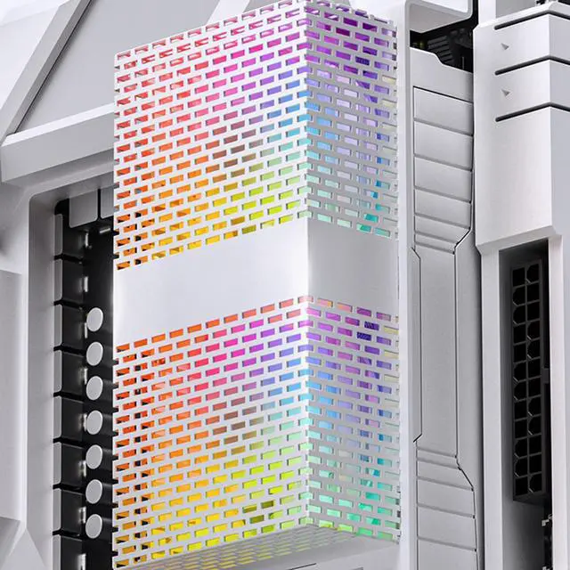 Alt view image 4 of 5 - XROLAND Cooling Fan Memory Active Heatsink Cooling Solution for DDR DDR2 DDR3 DDR4 DDR5 Cooler RAM Enhances Performances and Stability, Size:Approx.120x62x28mm, White RGB Sync Version