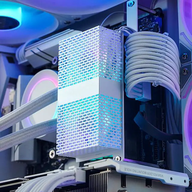 Alt view image 5 of 5 - XROLAND Cooling Fan Memory Active Heatsink Cooling Solution for DDR DDR2 DDR3 DDR4 DDR5 Cooler RAM Enhances Performances and Stability, Size:Approx.120x62x28mm, White RGB Sync Version