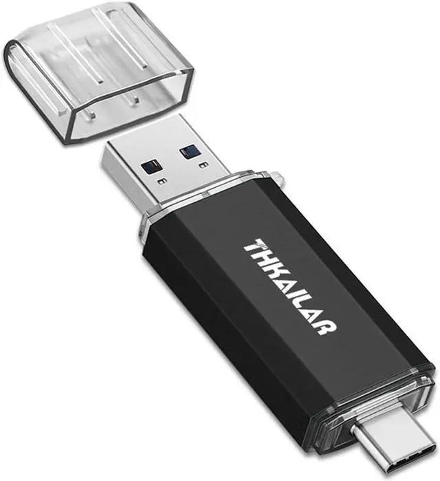 Main image of Thkailar USB C Flash Drive 256GB-USB Flash Drive with Type C and Type A 3.1 Port Compatible with Android Phone/PC/Mac Pro-Transfer Data(Black)