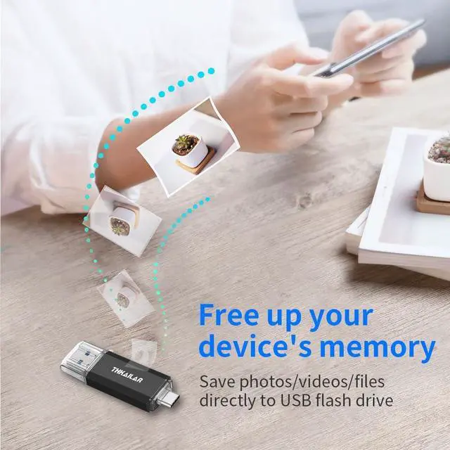 Alt view image 4 of 5 - Thkailar USB C Flash Drive 256GB-USB Flash Drive with Type C and Type A 3.1 Port Compatible with Android Phone/PC/Mac Pro-Transfer Data(Black)