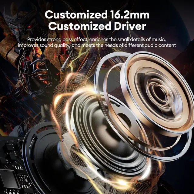 Alt view image 4 of 5 - ZOMBIES CAT True Wireless Open Ear Headphone 5.4 Wireless Bluetooth Earbuds with Earhooks Dual 60H Playtime Over Ear Earbuds Mic Clear Call for Running Driving Fitness (Black)