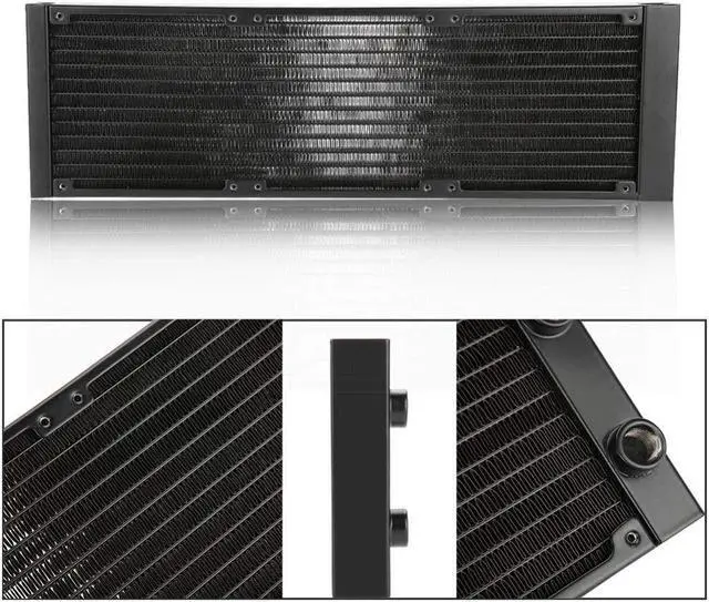 Alt view image 5 of 5 - 12 Pipe Heat Exchanger Radiator, Liquid Cooler with Water Separator, G1/4Thread Copper Fin Water Cooler Tube for PC CPU Water Cool System Computer(360mm)