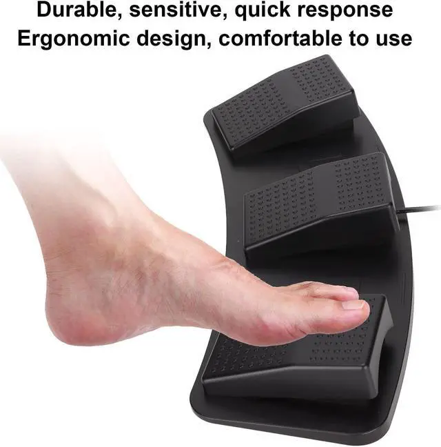 Alt view image 4 of 5 - USB Triple Foot Switch Pedal, PC Triple Foot Switch Programmable Computer computer keyboard Multifunctional Ergonomic Triple USB Foot Pedal,for Video Game Office Equipment((photoelectric switch))
