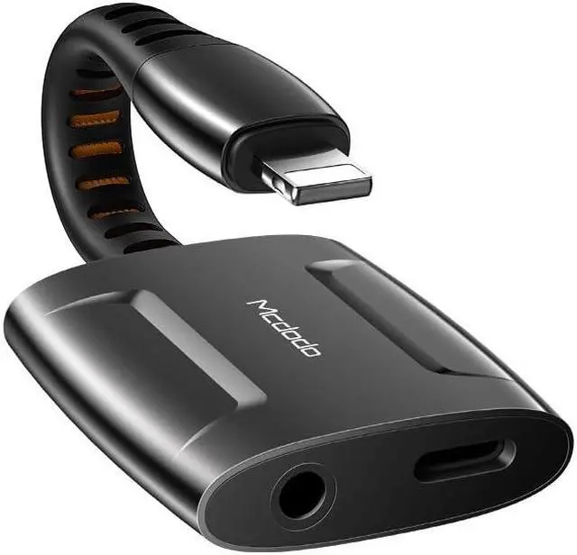 Main image of mcdodo 2 in 1 Aux iPhone Headphone Adapter & Charger Dongle,Lightning to 3.5mm Audio Cable+Audio Charger Splitter Compatible with Phone 14,13,12,11,iPad,iPod