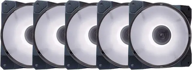 Main image of Apevia CO512L-WH Cosmos 120mm White LED Ultra Silent Case Fan w/ 16 LEDs & Anti-Vibration Rubber Pads (5 Pk)