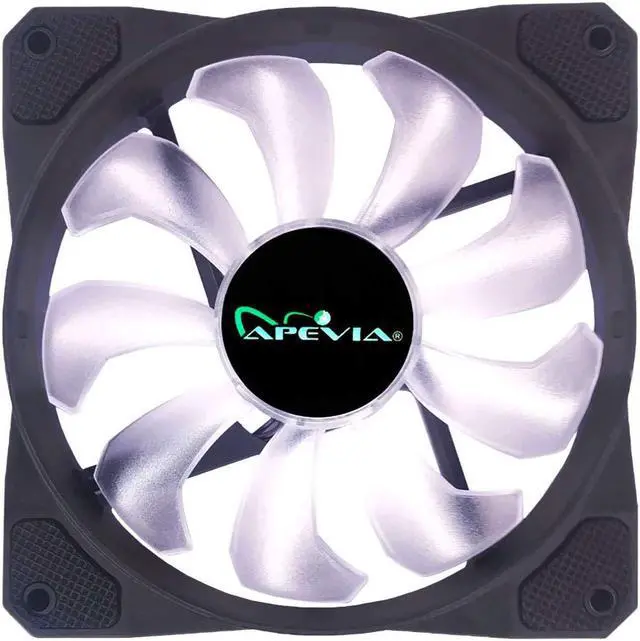 Alt view image 3 of 5 - Apevia CO512L-WH Cosmos 120mm White LED Ultra Silent Case Fan w/ 16 LEDs & Anti-Vibration Rubber Pads (5 Pk)