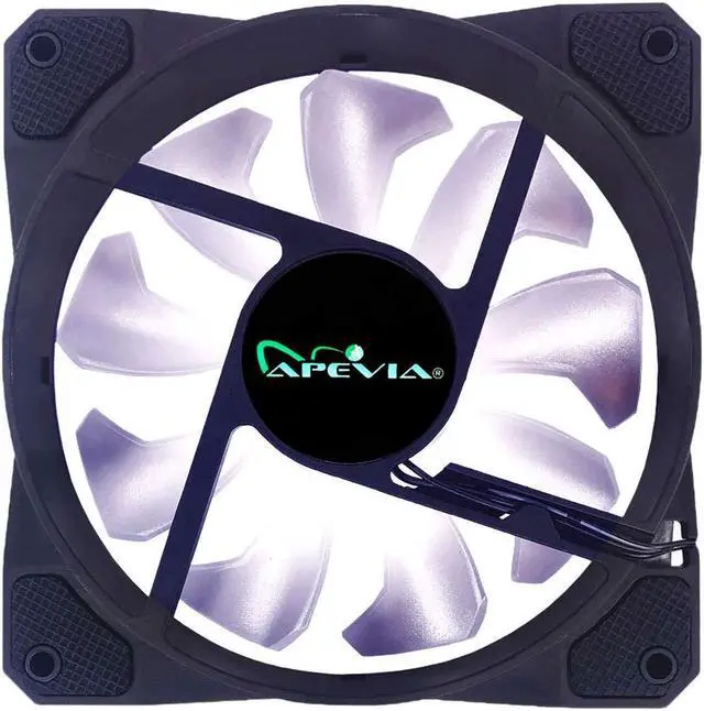 Alt view image 4 of 5 - Apevia CO512L-WH Cosmos 120mm White LED Ultra Silent Case Fan w/ 16 LEDs & Anti-Vibration Rubber Pads (5 Pk)