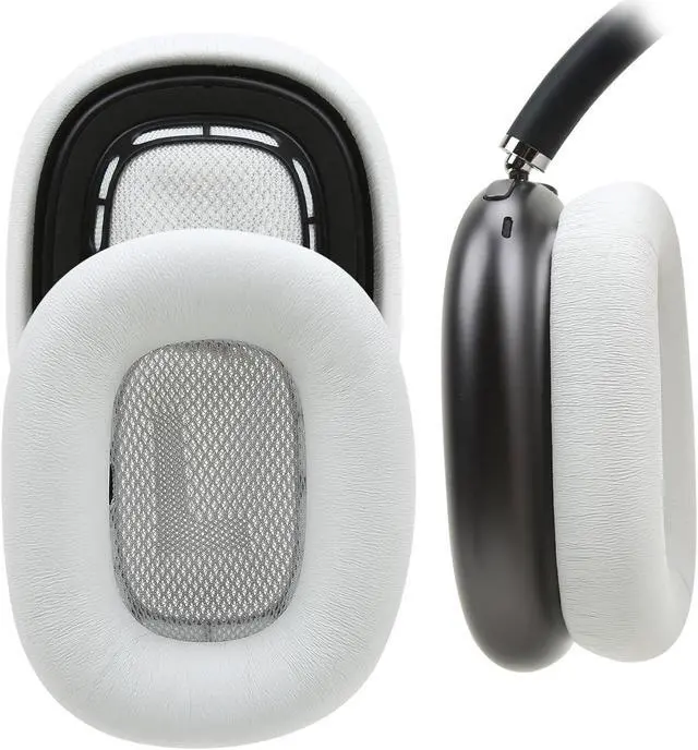 Main image of Lambskin Ear Pads for AirPods Max Headphones Sheepskin Leather Earpads Replacement with Memory Foam and Magnet Sweat Proof& Excellent Noise Isolation White