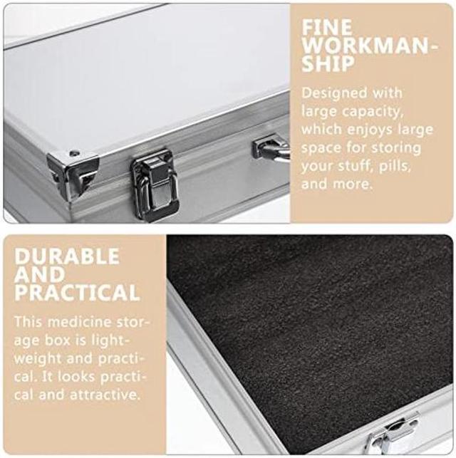 Alt view image 5 of 5 - ERINGOGO Aluminum Attache Case - 14inch Lock Metal Briefcase with Ripple Foam, Hard Aluminum Carrying Case, Universal Portable Tool Case for Laptop/Luggage/Instrument, White