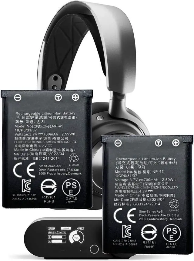 Main image of EXMUMCMR [2PCS NP-45 Battery, Compatible with Steelseries Headset Battery for Arctis Nova Pro Wireless Multi-System Gaming Headset for Xbox, for Playstation Battery 700MAH 3.7V/2.59WH