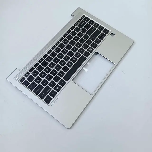 Alt view image 5 of 5 - LTPRPTS Replacement Laptop Upper Case Palmrest Non-Backlit Keyboard Assembly Part for HP Probook 440 G8 445 G8 M23770-001 Silver