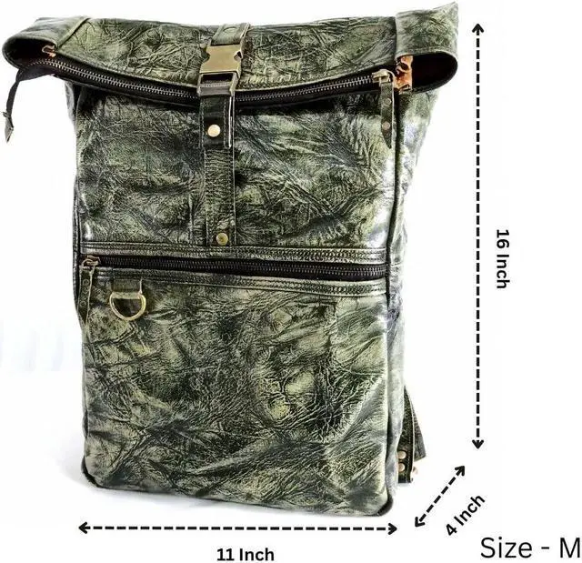 Alt view image 3 of 5 - THE CHARMIKA-Vintage Handmade Leather Backpack, Computer Bag for Men Women(M)
