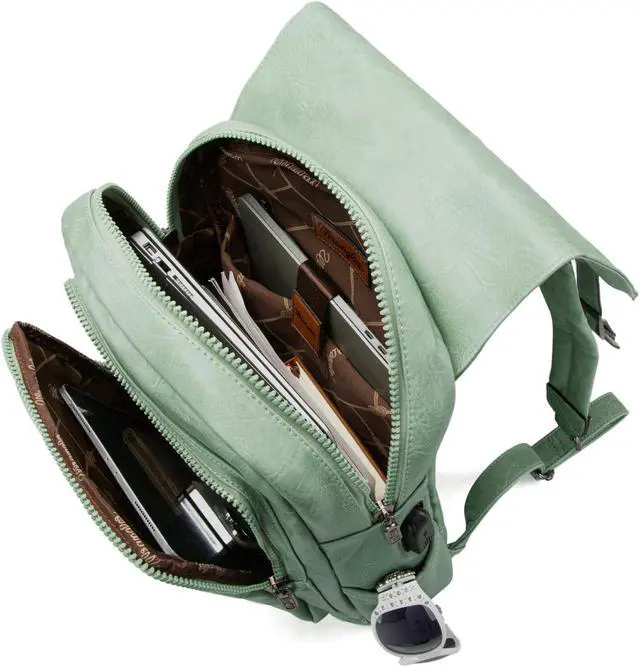 Alt view image 5 of 5 - Montana West × Wrangler Womens Backpack Leather Laptop Backpack Unisex Fashion Backpack