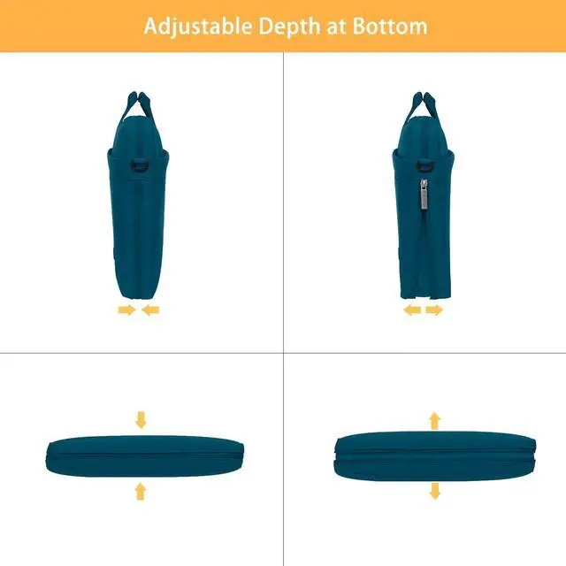 Alt view image 4 of 5 - MOSISO Laptop Shoulder Messenger Bag Compatible with 17-17.3 inch Dell XPS/HP Pavilion/Ideapad/Acer/Alienware/HP Omen with Adjustable Depth at Bottom, Deep Teal
