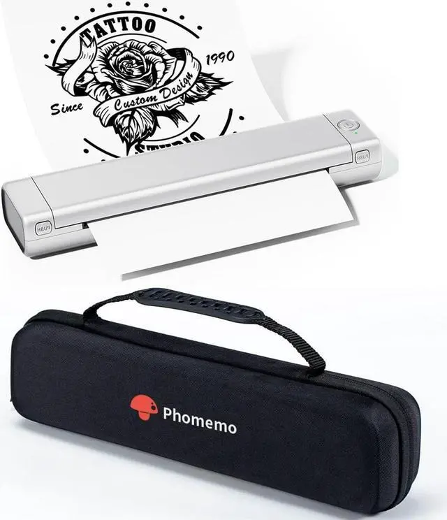 Main image of Phomemo M08F Wireless Tattoo Transfer Stencil Printer & M08F Case, Tattoo Transfer Thermal Copier Machine with 10pcs Free Transfer Paper, Tattoo Printer Kit for Tattoo Artists