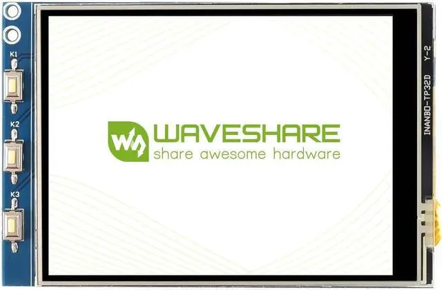 Main image of Waveshare 3.2inch Resistive Touch Display Compatible with Raspberry Pi 4B/3B+/3B/2B/B+/A+/Zero/Zero W/WH/Zero 2W Series Boards 320×240 Resolution SPI
