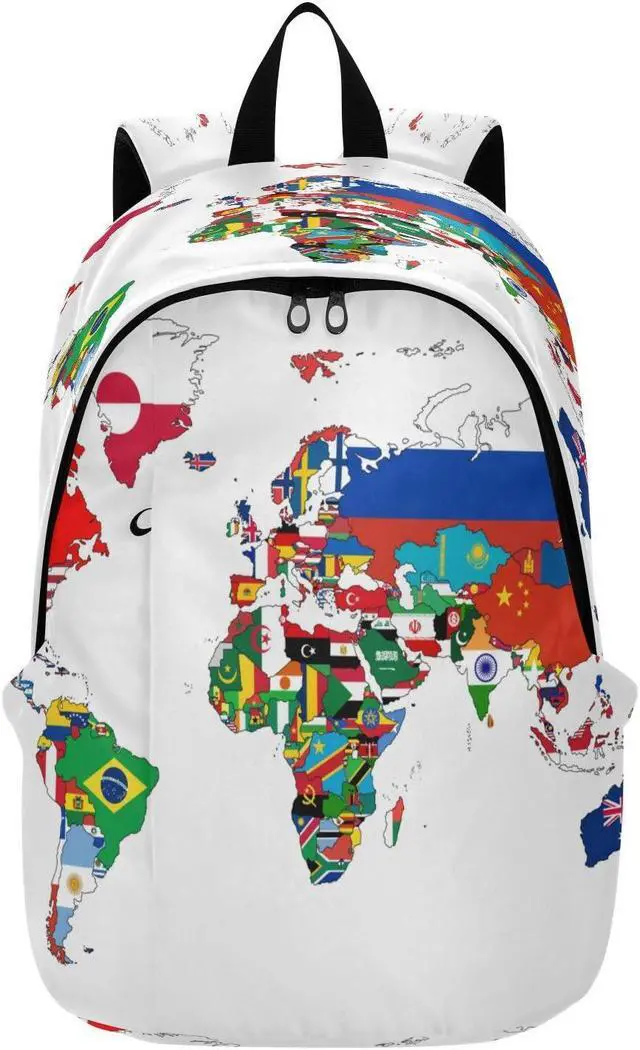 Main image of Travel Backpack Laptop Backpack College Computer Bag Gift National Flag World Map for Men & Women