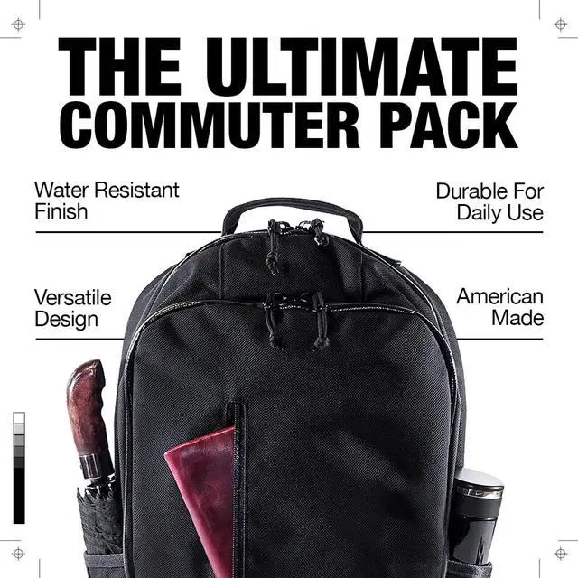 Alt view image 2 of 5 - DEFY Bucktown Waxed Canvas Backpack | 23 Liter Utility Pack For Men | Professional Work Bag w/ 17 Inch Laptop Sleeve | Premium Tech | Water Repellent Travel & Commuter Pack (Black)