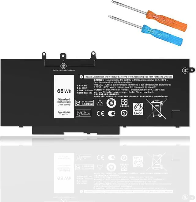 Main image of 68WH GJKNX Battery Replacement for Dell Latitude 5480 5580 5280 5288 5488 5590 5591 5490 5491 5495 E5480 E5580 E5490 E5590 Precision 15 3520 3530 Series GD1JP DY9NT 5YHR4 451-BBZG 7.6V 4-Cell