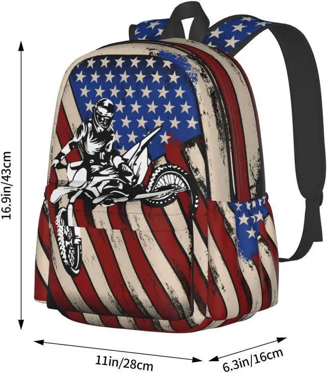 Alt view image 2 of 5 - famliihw Motocross Backpack Bookbag Laptop Backpacks Multipurpose Daypack for Boys Girls School Men Women Travel Hiking