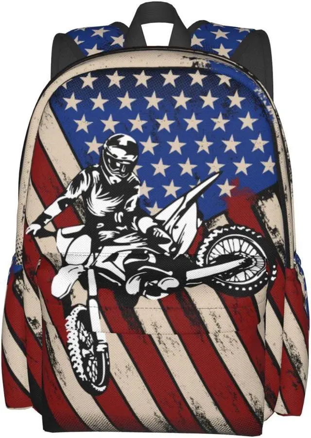 Main image of famliihw Motocross Backpack Bookbag Laptop Backpacks Multipurpose Daypack for Boys Girls School Men Women Travel Hiking