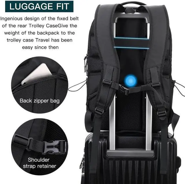 Alt view image 3 of 5 - FILLOVE Extra Large Backpack, FriendlyDurable Travel Backpack with USBCharging Port/Headphones Hole forMlen& amp ; WomenAnti theft& amp Secure, Water-Resistant Big Business College