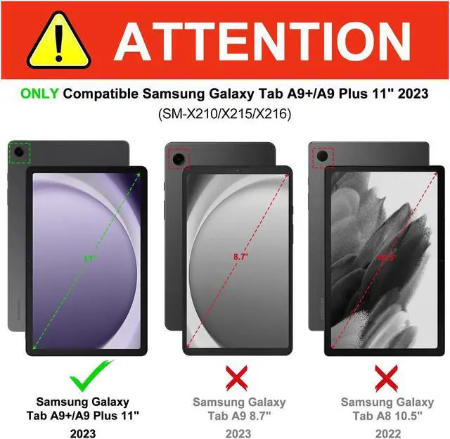 Alt view image 2 of 5 - GOKOCO for Samsung Galaxy Tab A9 Plus 2023 11 inch Keyboard Case,Magnetically Detachable Wireless Bluetooth Keyboard for SM-X210/X215/X216-Dark Green
