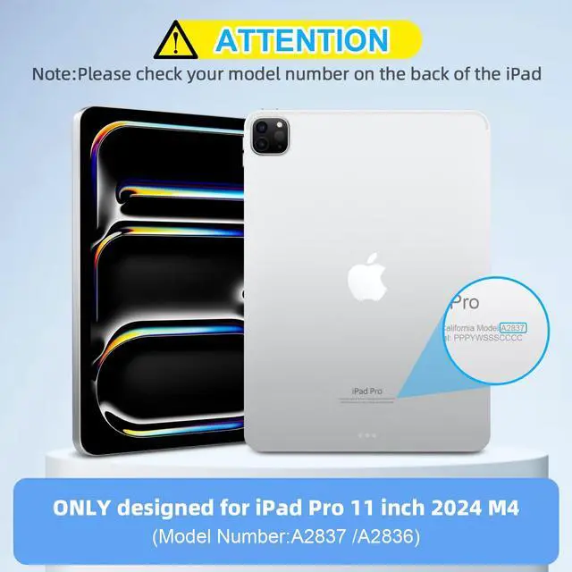 Alt view image 2 of 5 - GOOJODOQ Magnetic Keyboard Case for iPad Pro 11-inch(M4,2024),Click-Anywhere Trackpad with 7 Color Backlit for iPad Pro 11 Keyboard-Black