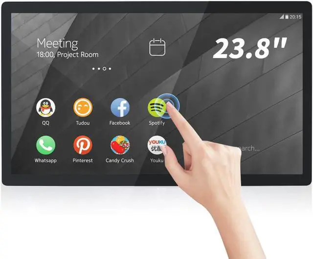 Main image of TouchWo 23.8 inch Android 11 Touchscreen Monitor Tablet, 16:9 FHD 1080P, WiFi & BT, Built-in Speakers, RK3568 2GB RAM & 32GB ROM, Smart Board for Classroom, Meeting & Game