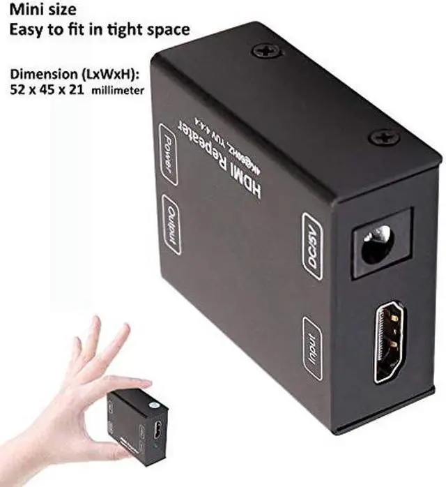 Alt view image 3 of 5 - DTECH HDMI Signal Amplifier Booster Repeater 4K 60Hz YUV 444 18Gbps 1080P HDCP 2.2 CEC 3D 4K2K Extender Boost up to 164 Feet Compatible with VR TV Box Blu-ray Player HDTV Monitor Projector