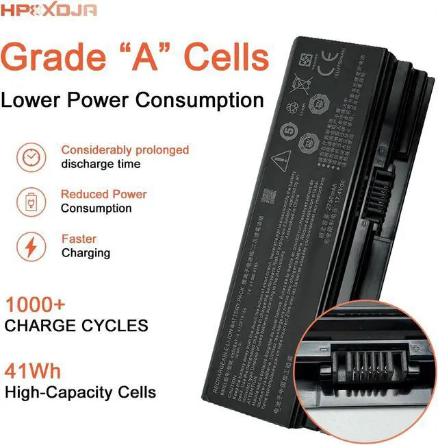 Alt view image 3 of 5 - NH50BAT-4 Laptop Battery Compatible with PROSTAR Clevo NH50RA NH55RCQ NH50ED NH70RAQ NH57RA NH57RC HASEE Thunderobot 911ME CT7NA G7-CT7NK G8-CT7NT Z7-CT7VH Gigabyte A5 X1 A7 X1S Sager G58R G70R