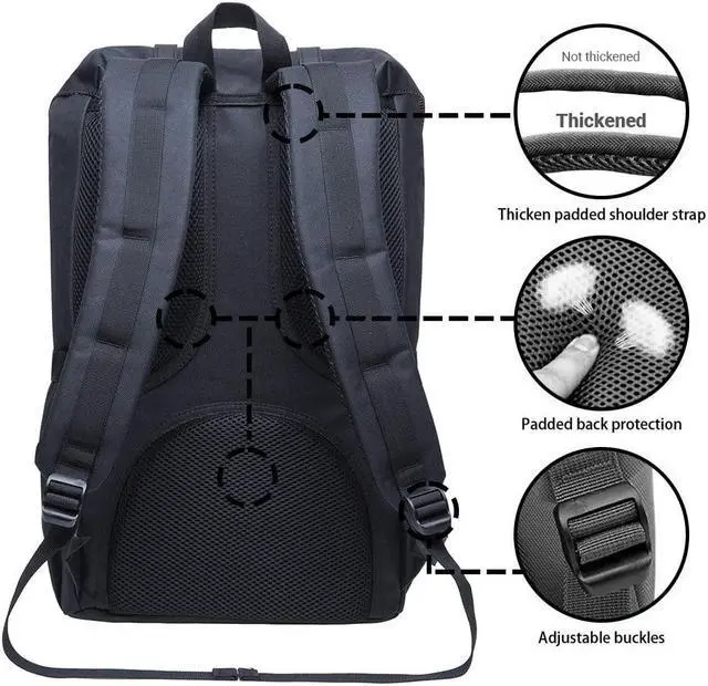 Alt view image 5 of 5 - KAUKKO Laptop Outdoor Backpack, Traveling Rucksack Fits 15.6 Inch Laptop(5-5-Blackgreen)