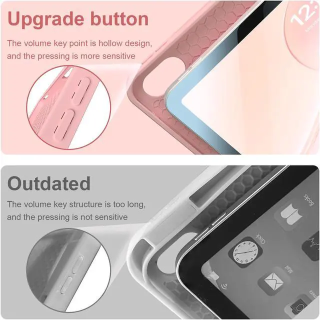 Alt view image 5 of 5 - Kiloob for iPad 11th 10th Generation Case with Keyboard with Pencil Holder and Magnetic Disc Universal Stylus Pen 10.9 inch Wireless Detachable Folio Keyboard Cover for New iPad 10th Gen 2022 (Pink)