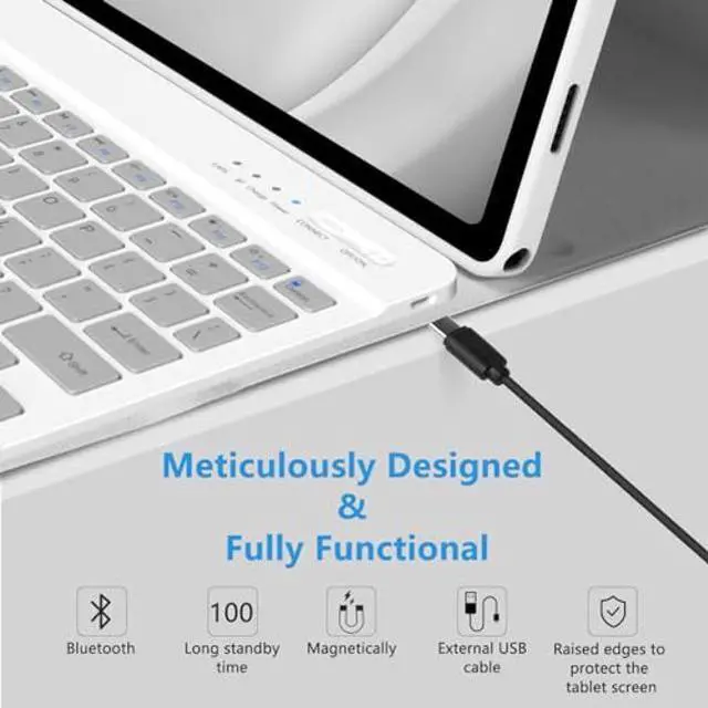Alt view image 5 of 5 - Keyboard Case for Samsung Galaxy Tab A9 Plus/A9+ 5G 11 Inch 2023, for Samsung A9 Plus Tablet Case with Detachable Wireless Bluetooth Keyboard (SM-X210/X216/X218) - Gray