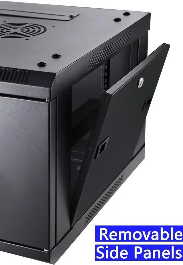 Alt view image 5 of 5 - NETECABLE 12U Wall Mount Server Cabinet Network Rack Vented Enclosure Locking Door
