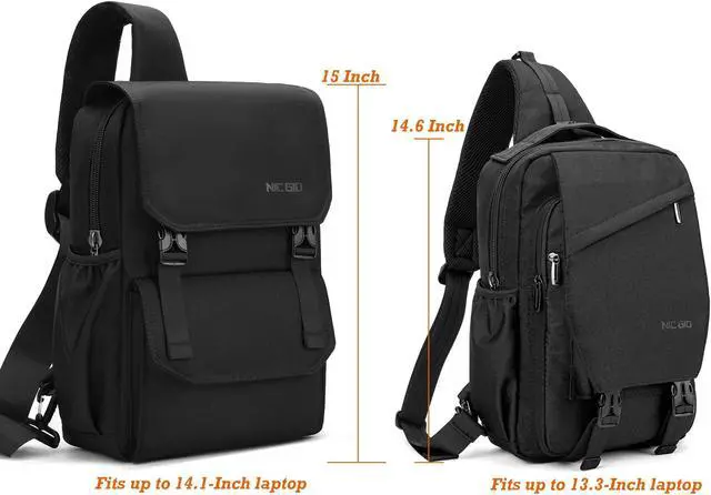 Alt view image 2 of 5 - NICGID Sling Bag Backpack, 14.1'' Laptop Bag Crossbody Shoulder Chest Backpacks Travel Outdoors for Men Women