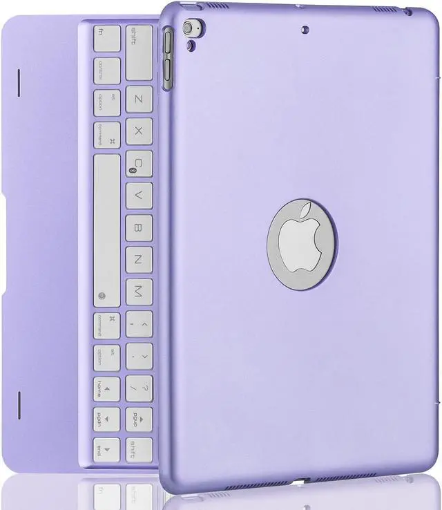 Main image of NOKBABO iPad Keyboard Case for iPad Pro 9.7 inch, 2018 iPad 6th Gen, 2017 iPad 5th Gen, iPad Air 2 & 1 case with Keyboard, 130° Smart Folio Hard Back Cover, Auto Wake and Sleep - Metallic Purple