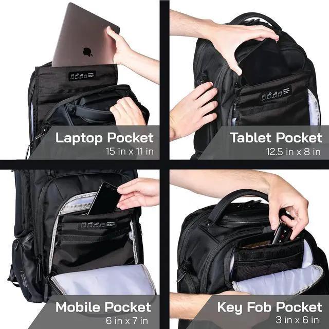 Alt view image 3 of 5 - OffGrid Faraday Backpack for Laptops & Multi-device Protection, Premium Military Grade EMP Proof Bag for Data Protection and Privacy, Executive Security and Data Privacy for Mobile Devices