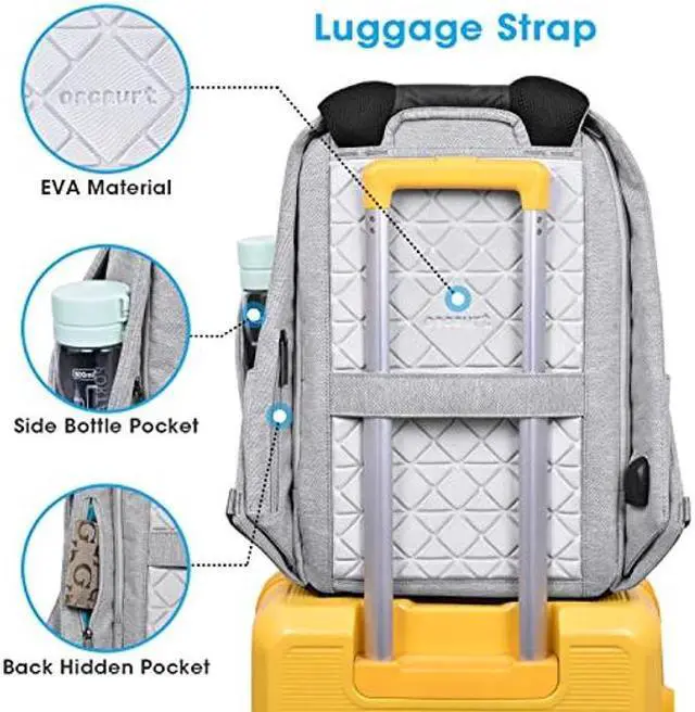 Alt view image 5 of 5 - oscaurt Anti Theft Backpack 15.6 Inch Laptop Travel Backpack with Hidden Zipper and USB Charging Port Waterproof Business Computer Bag for Men & Women