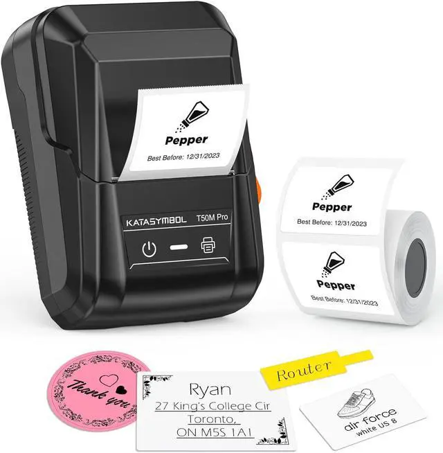 Main image of SUPVAN T50M Pro Bluetooth Label Maker Machine with Tape, Wide Waterproof Label, Versatile App with 40 Fonts and 450+ Icons, Inkless Labeler for Home, Kitchen, School, Office Organization, Black