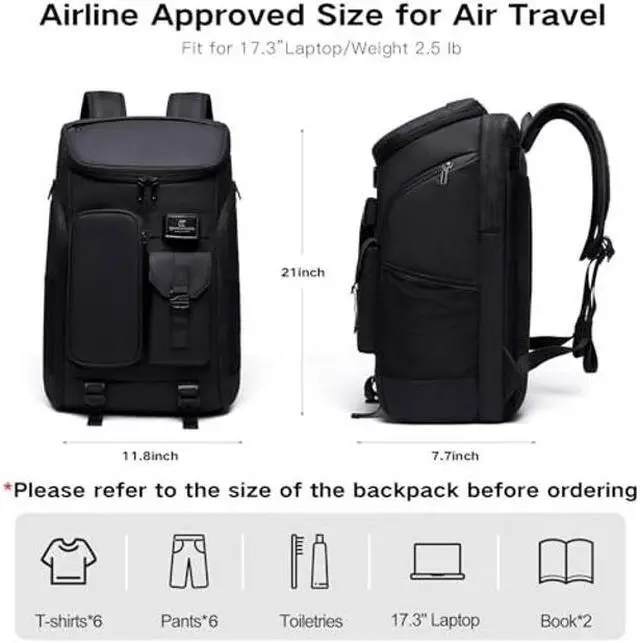 Alt view image 5 of 5 - TANGCORLE 30L Carry on Travel Backpack for Men Women, Multi-Pocket Business Work Backpack Fit 17.3inch Laptop,Daily Sport Gym Tennis Badminton Backpack with Shoe Compartment
